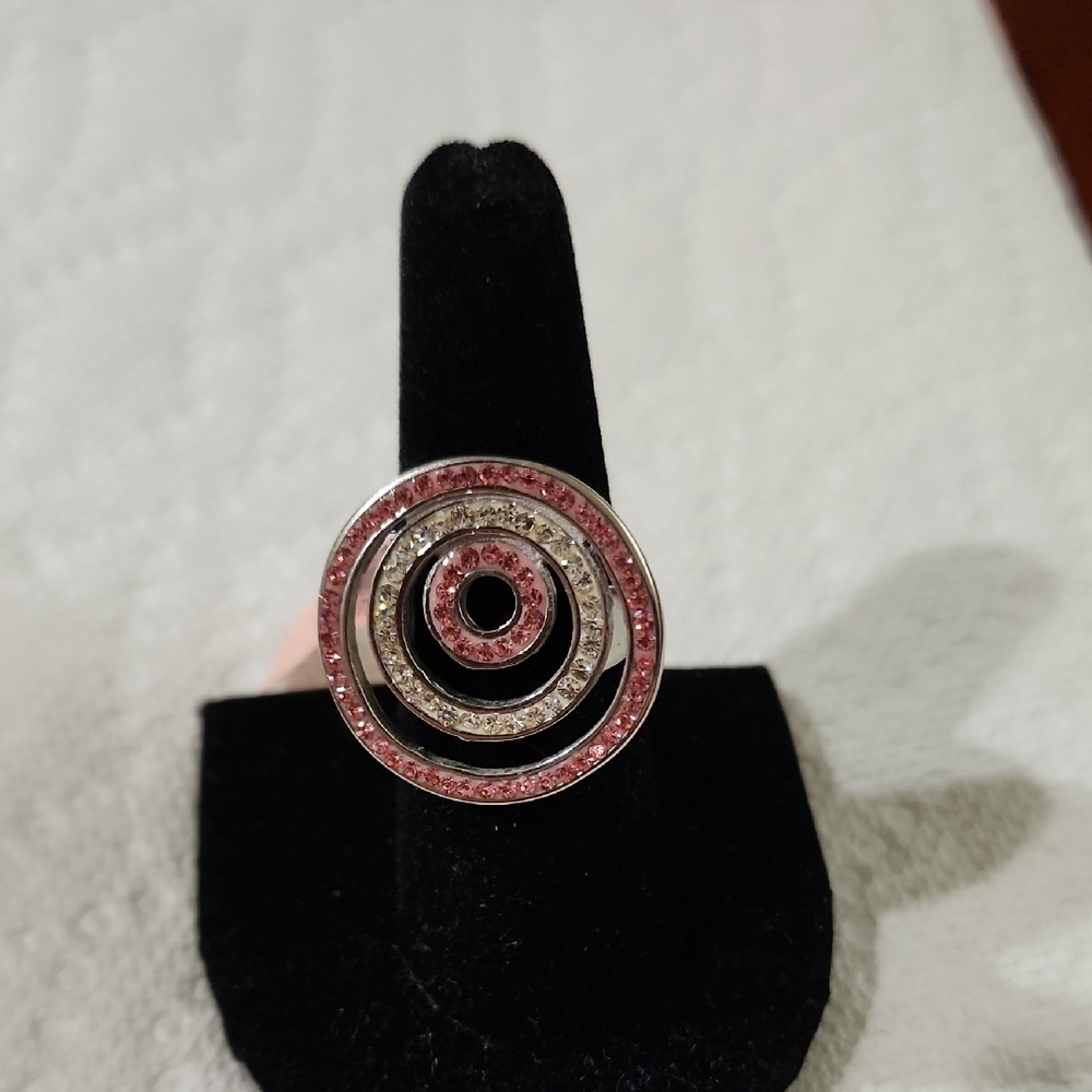 Elegant Pink and Silver Women's Ring